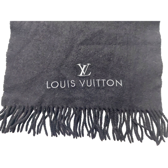 Louis Vuitton LV Black Cashmere Scarf Pre-Owned - Picture 11 of 13